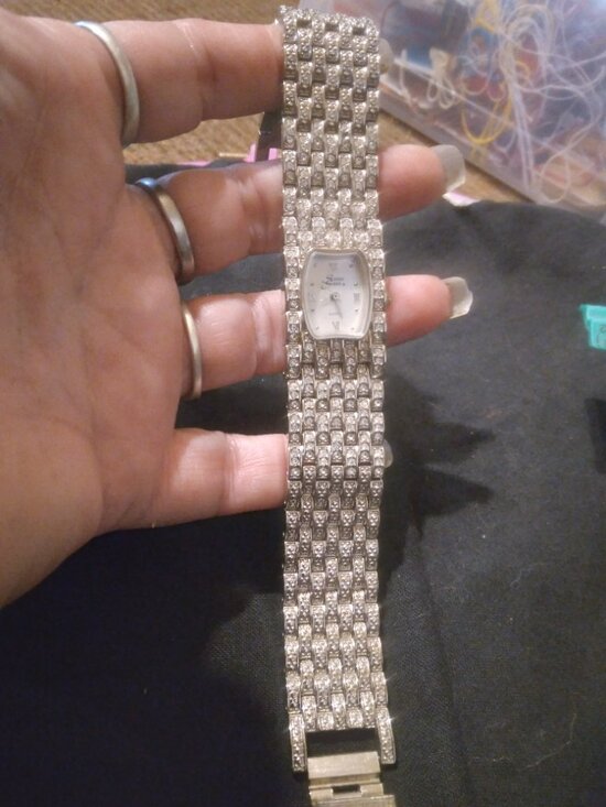 Suzanne Somers Crystal Pavé Watch Mother of Pearl Dial Silver Tone main image 4